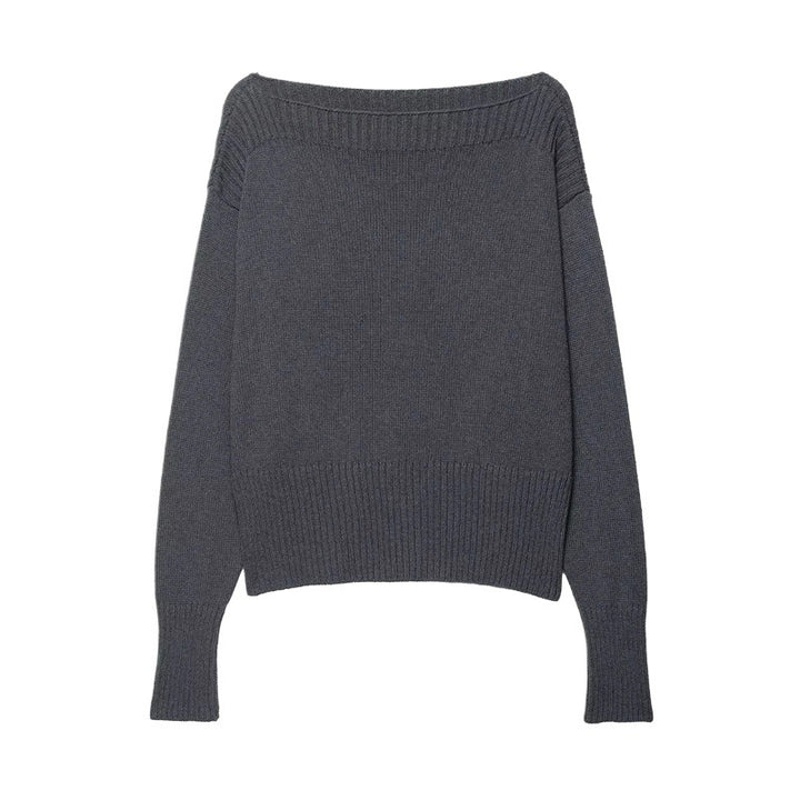 Oversized knit pullover for women with a scoop neckline and relaxed fit Lune London