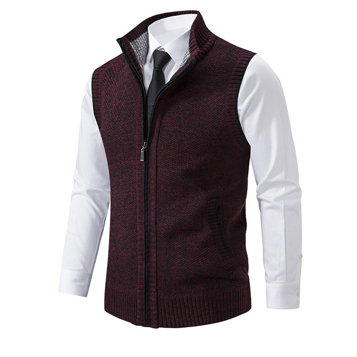 Men's knitted cardigan with zipper and structured design Lune London