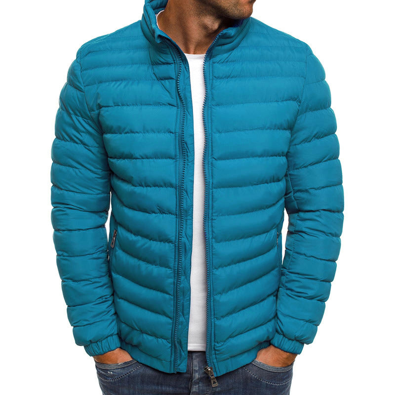 Lightweight quilted jacket for men with high collar and functional pockets Lune London