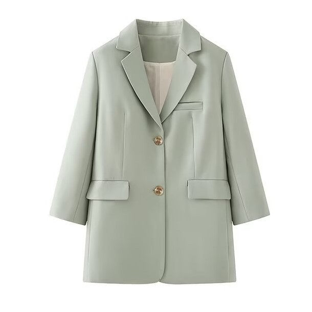 Veste blazer femme à la mode avec patte de boutonnage élégante et deux poches pratiques Chic & Stil