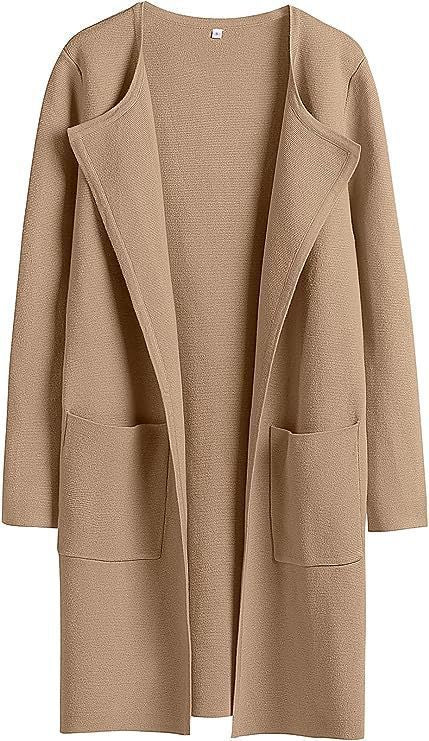 Lune London Women's Open Front Knitted Jacket with Practical Pockets
