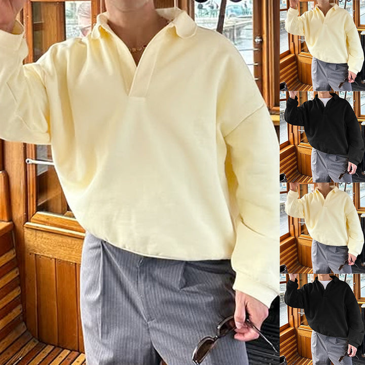 Casual V-neck sweater for men in soft material Lune London