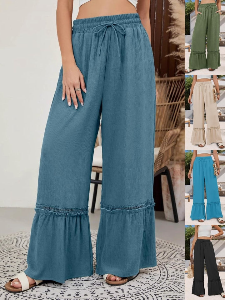 Chic and Stylish Soft Palazzo Pants for Women with Playful Hem