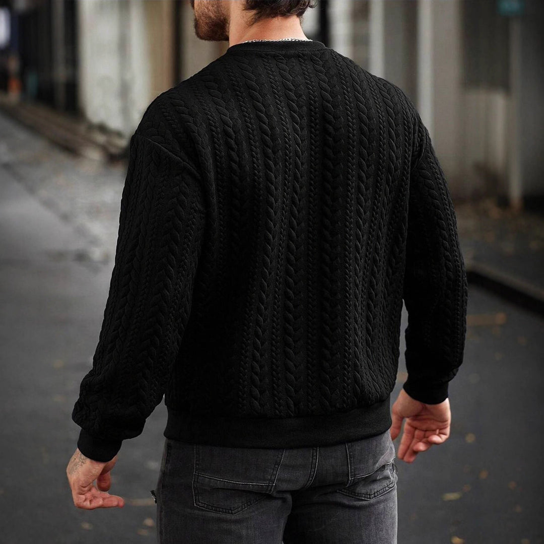 Men's Knitted Sweater with Textured Pattern Lune London