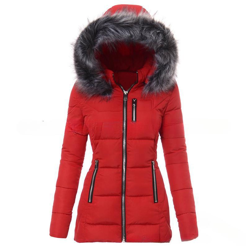 Women’S Winter Jacket with Removable Faux Fur Collar Lune London