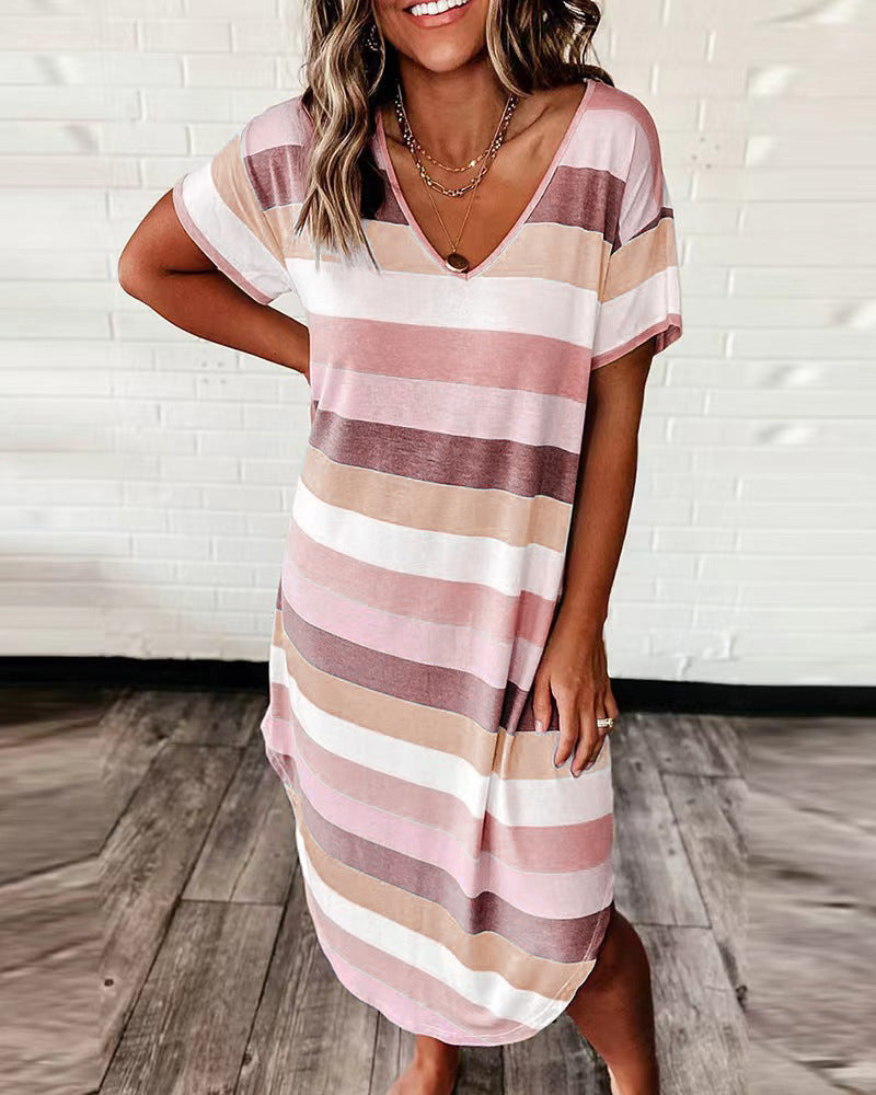Ladies Leisure Maxi Striped Dress Lune London