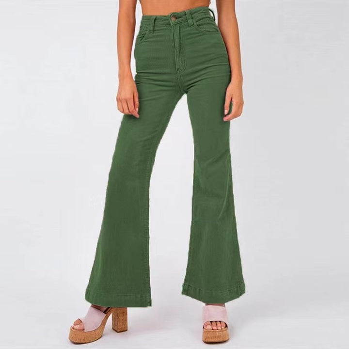 Flared pants for women with high waist and comfort belt Lune London