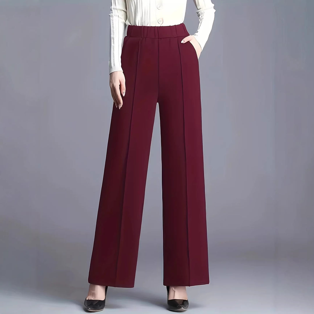 Women's Wide High-Waisted Trousers with Elegant Pleats Lune London
