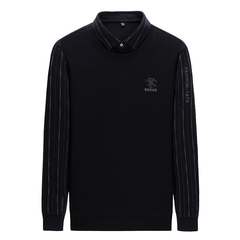 Elegant knitted sweater for men with high-quality texture and a trendy high collar Lune London