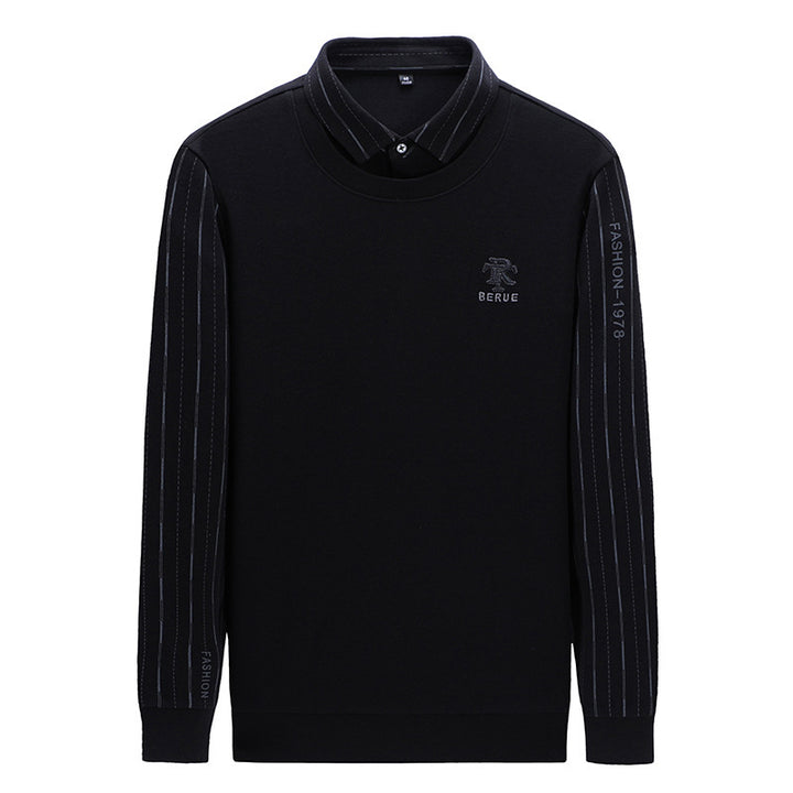 Elegant knitted sweater for men with high-quality texture and a trendy high collar Lune London