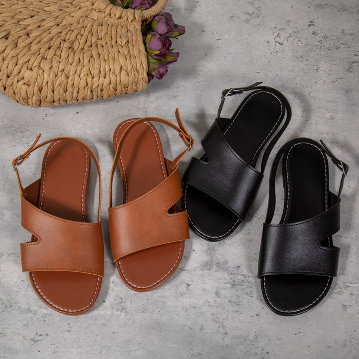 Elegant heeled sandals for ladies with open heel and adjustable strap Lune London