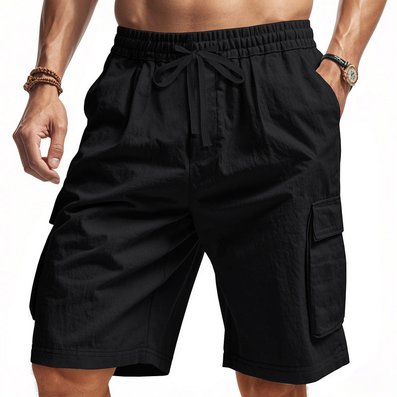 Shorts cargo pour hommes avec taille élastique et poches multifonctionnelles Lune London