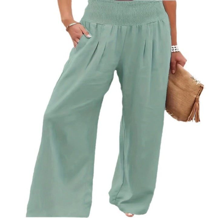 Loose summer pants for women with elastic waistband and comfortable pockets Lune London