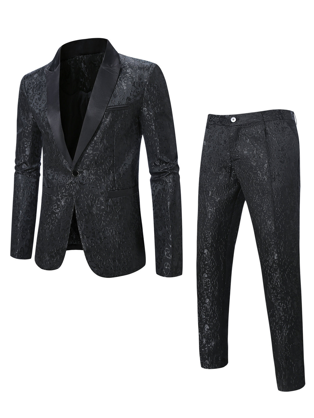 Men's Elegant tuxedo set with chic floral pattern print and style