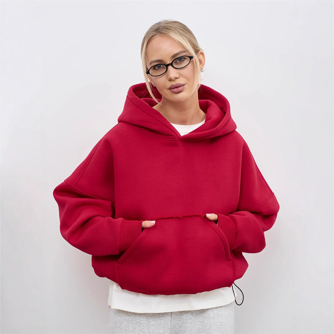 Women's oversized hoodie with kangaroo pocket and elastic cuffs