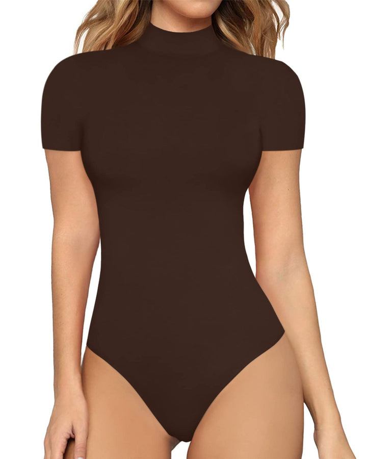 Women’s bodysuit with high collar and short sleeves Lune London