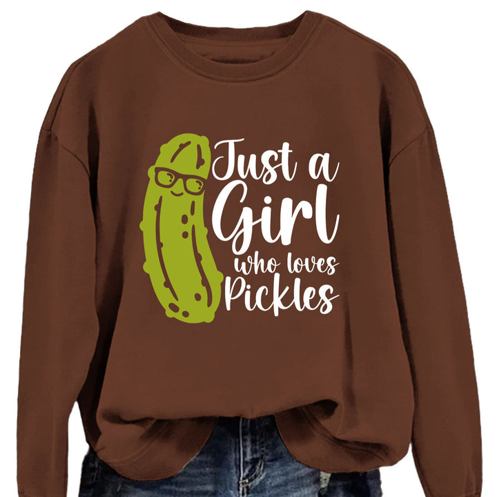 Sweat-shirt pour femmes avec motif de concombre humoristique et coupe décontractée Chic & Stil