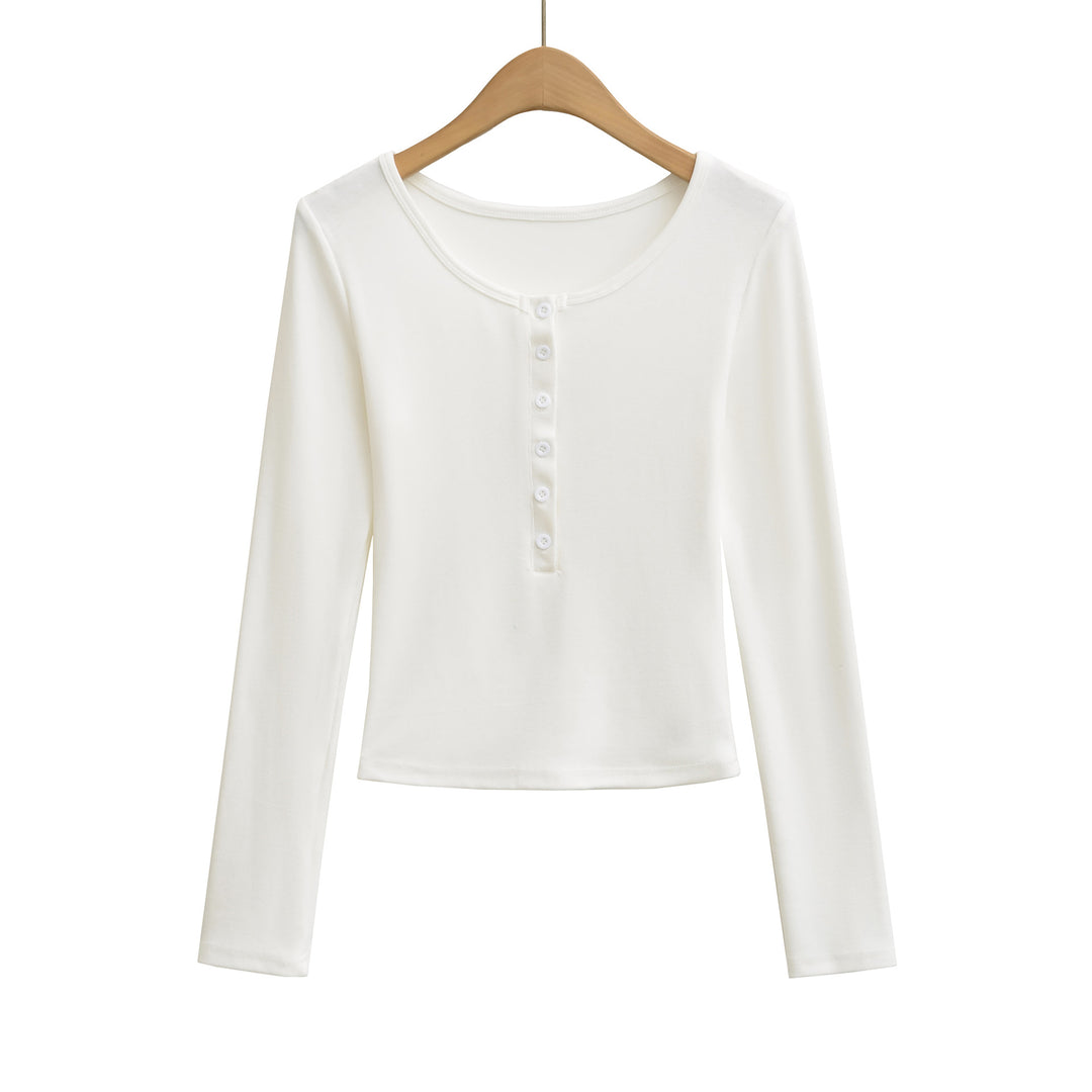 Long sleeve top for women with button neckline and relaxed fit Lune London