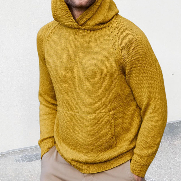 Knit sweater for men with hood and fine mesh texture Lune London