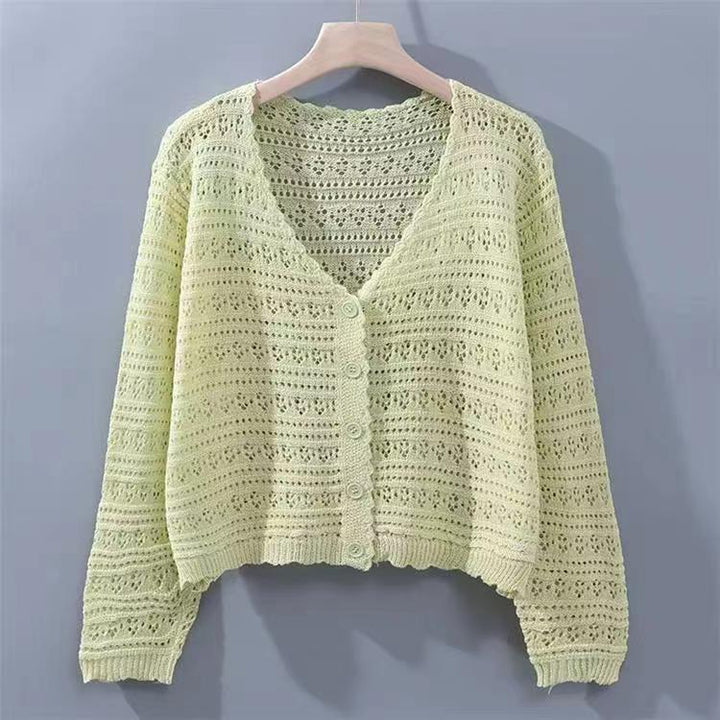 Ladies' vest with an airy crochet look and an adorable V neck Lune London