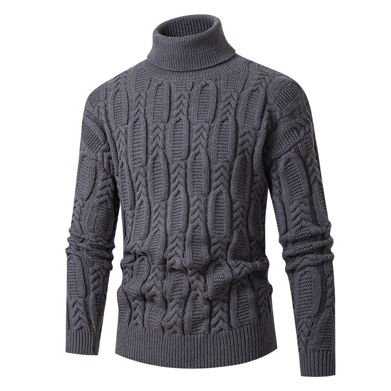 High-quality turtleneck pullover for men with embossed pattern Lune London