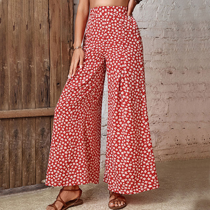 Lune London wide-leg floral pants for women