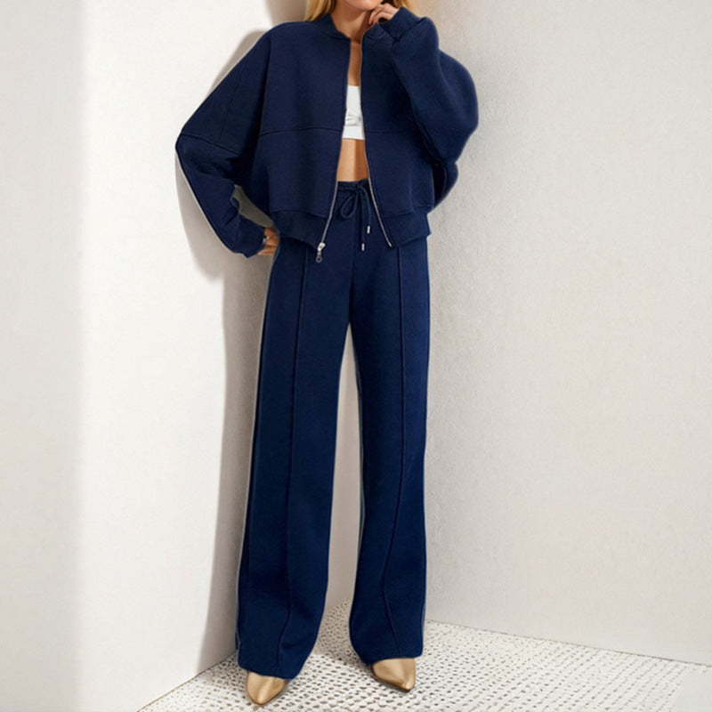 Ensemble sportif pour femmes avec fermeture éclair et jambes larges Chic & Stil