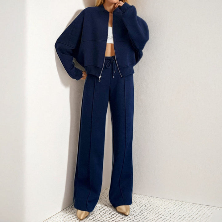 Ensemble sportif pour femmes avec fermeture éclair et jambes larges Chic & Stil