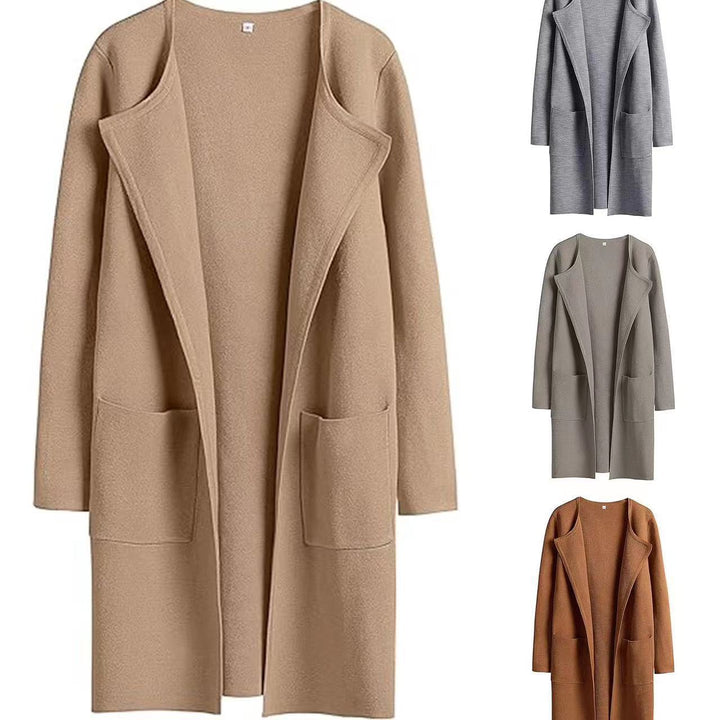 Lune London Women's Open Front Knitted Jacket with Practical Pockets