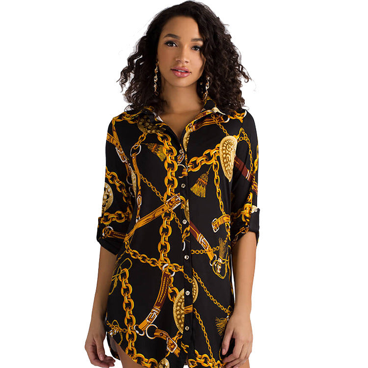 Robe chemise découpée tendance pour femmes Chic & Stil