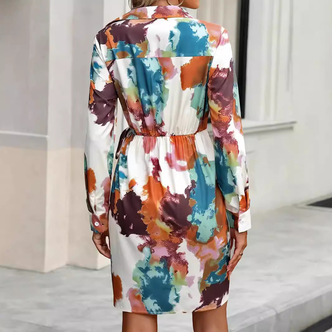 Wrap dress for women with elegant color gradient Lune London