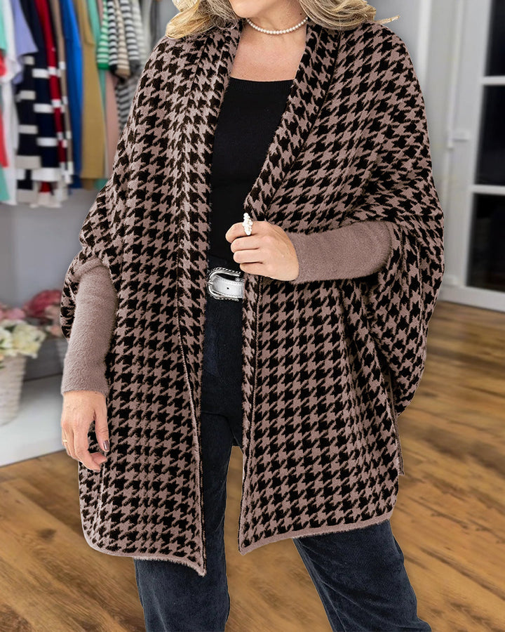 Ladies Patterned Poncho with a chic cut and comfortable wear Lune London