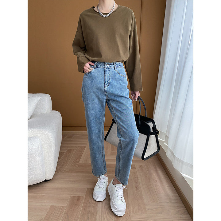 Women's high-waisted jeans with cropped fit Chic & Stil