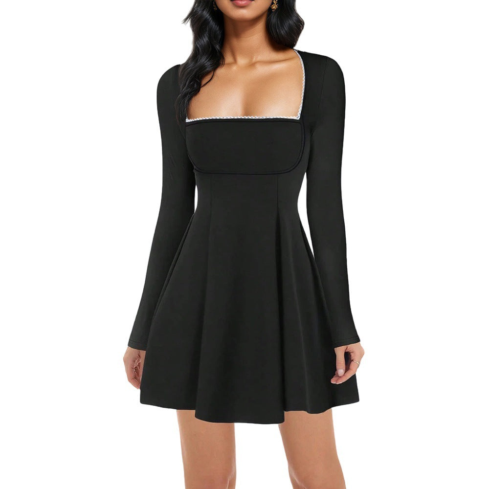 Robe femme avec décolleté carré stylé et manches longues Chic & Stil