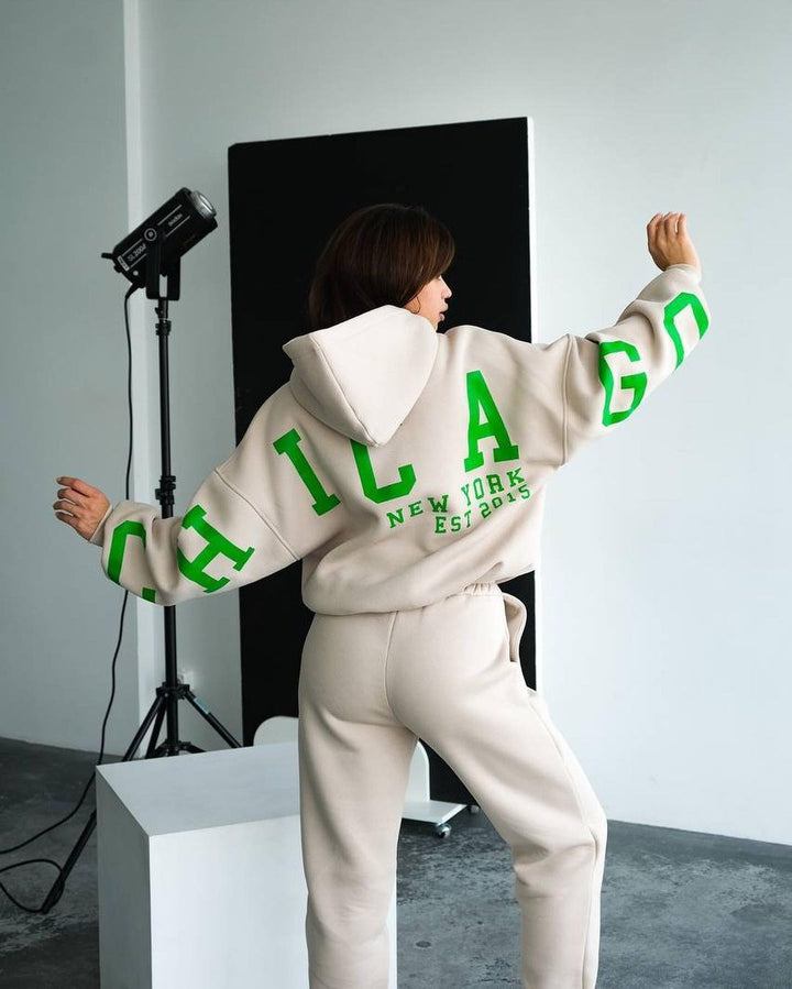 Ladies oversized tracksuit with hood and elastic cuffs Lune London