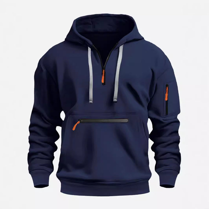 Trendy men's hoodie with practical zip pockets Lune London