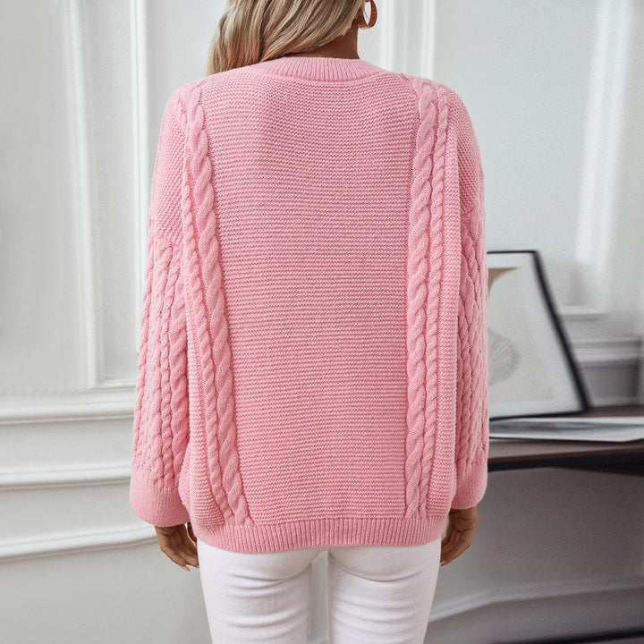 Knit sweater for women with raised cable pattern Lune London