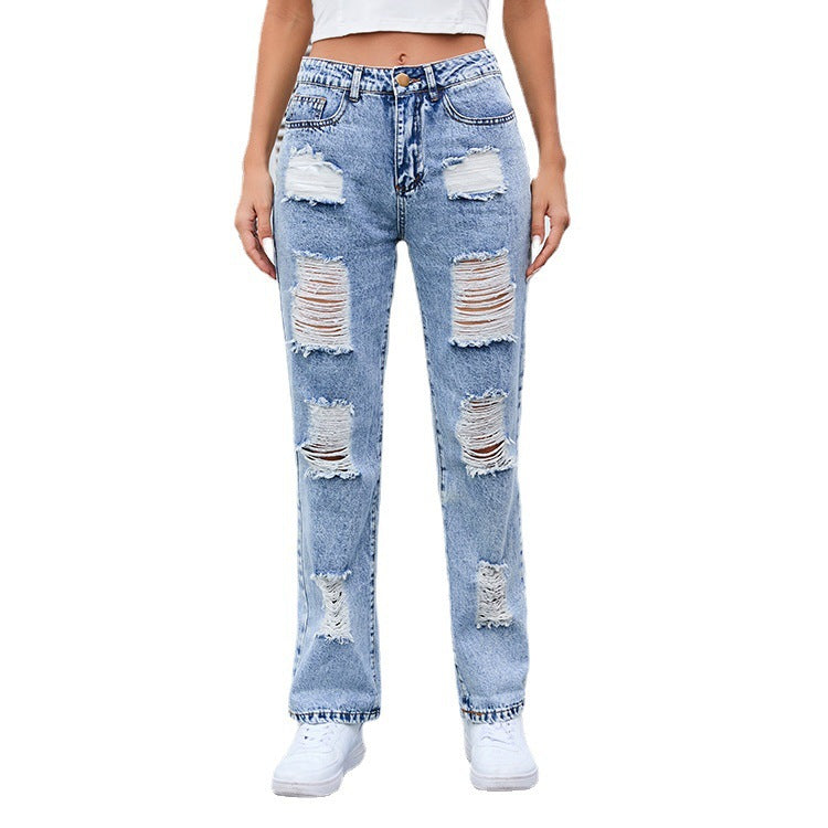 Distressed Mom Jeans for women with a relaxed fit and high waist Lune London