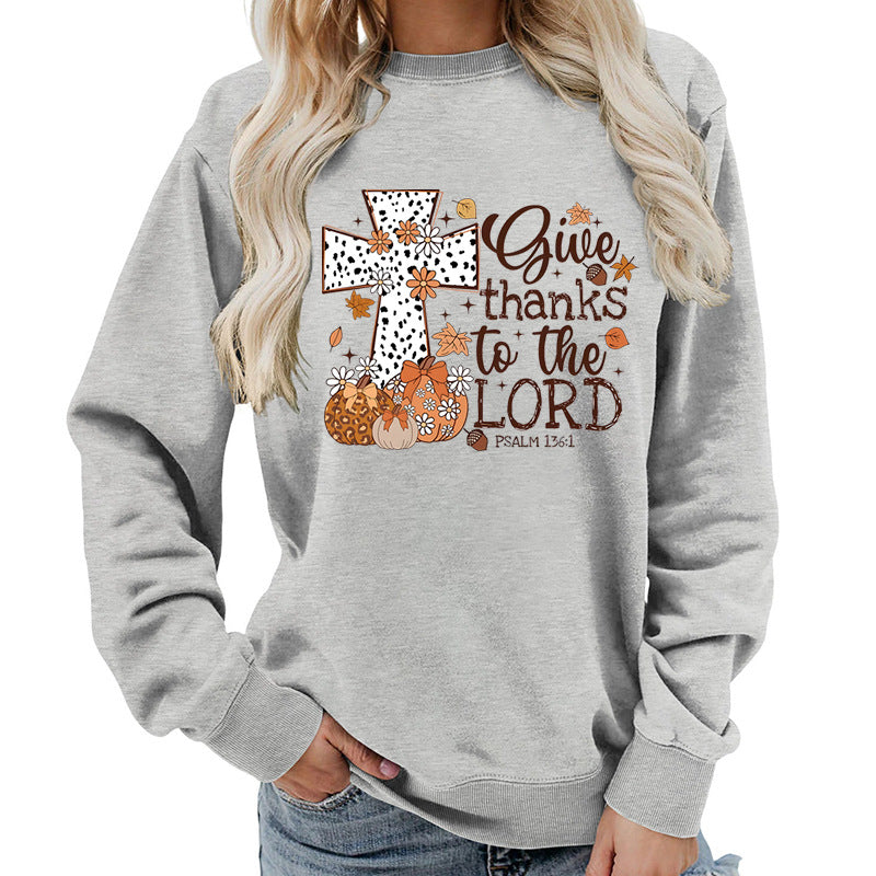 Sweat-shirt pour femmes avec impression croisée créative et design automnal Chic & Stil
