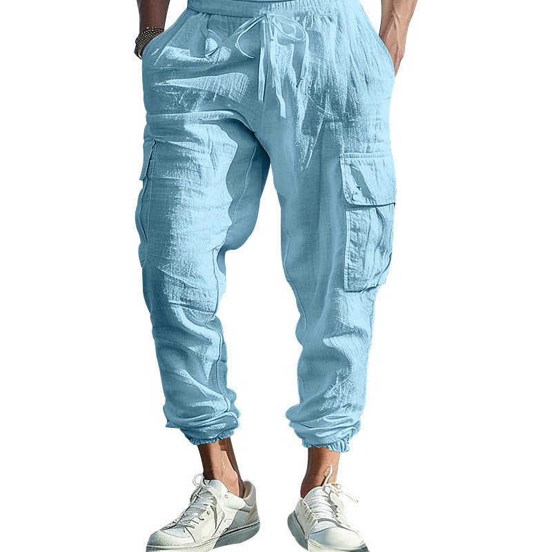 Men's cargo pants with practical side pockets and elastic waistband Lune London