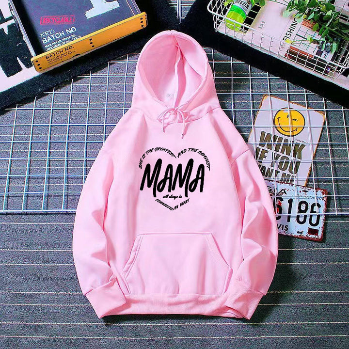 Women's hooded sweatshirt with creative mama motif Chic & Stil