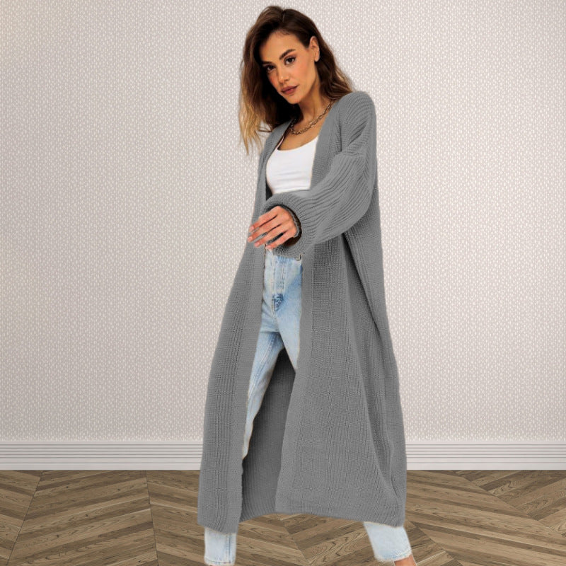 Chunky knit cardigan for women with an open cut and casual elegance Lune London