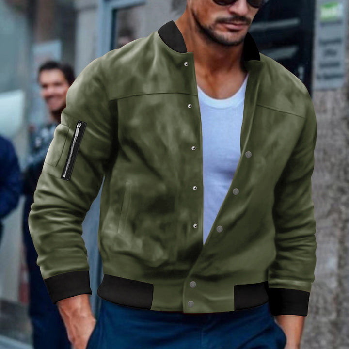 Fashionable bomber jacket for men with practical zippered pockets Lune London