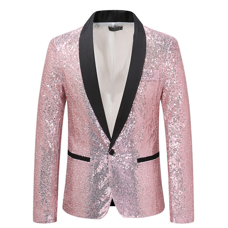 Ladies Bl sparkling blazer with black lapels Lune London