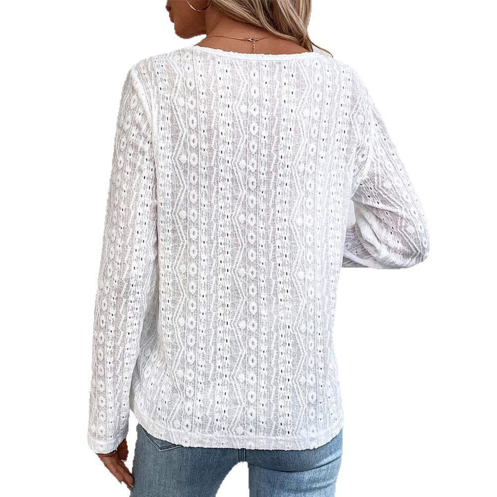 Chemise à manches longues pour femmes avec détail de bouton nostalgique Chic & Stil