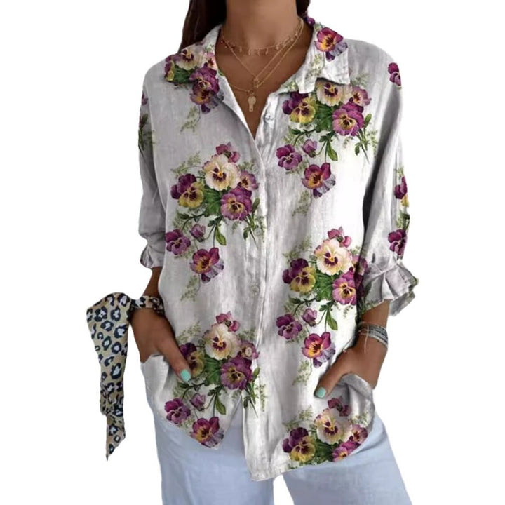 Blouse femme à motif floral avec patte de boutonnage cachée Chic & Stil
