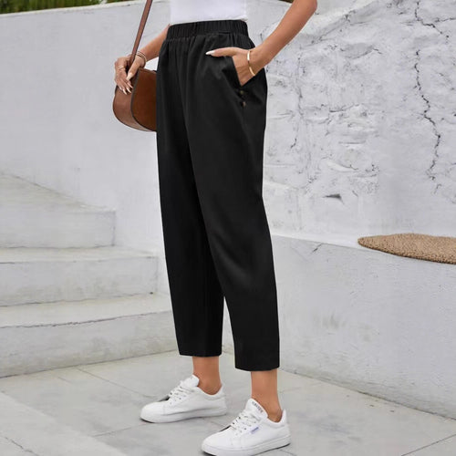 Elegant casual pants for women with elastic waist and practical pockets Lune London