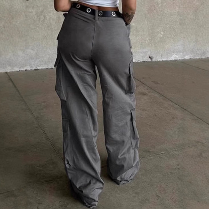Wide-leg women's cargo pants with functional pockets Lune London