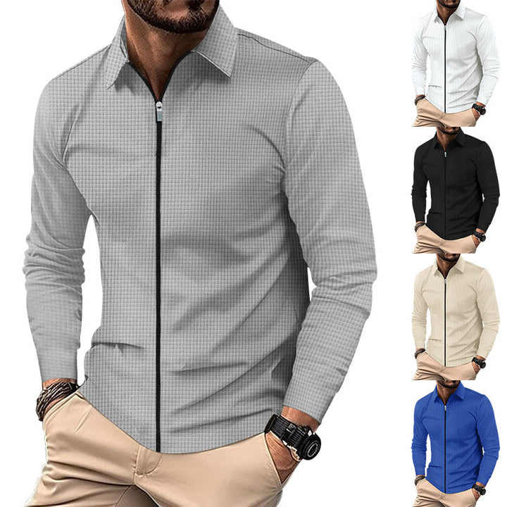 Men's long sleeve sporty t-shirt with zip and breathable structure Lune London