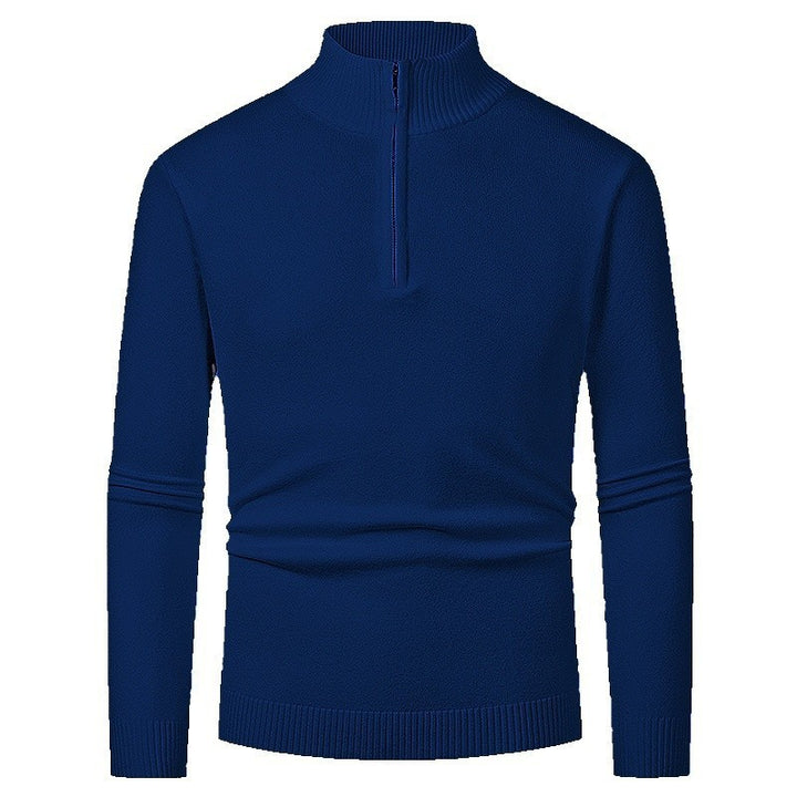 Men's sweater with half-zip and modern high collar Lune London